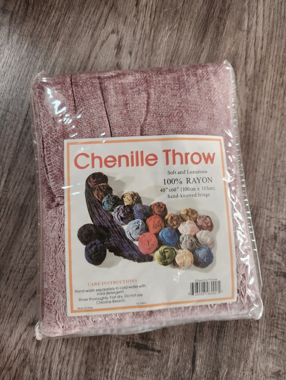 Chenille Throw Blanket - Dusty Rose